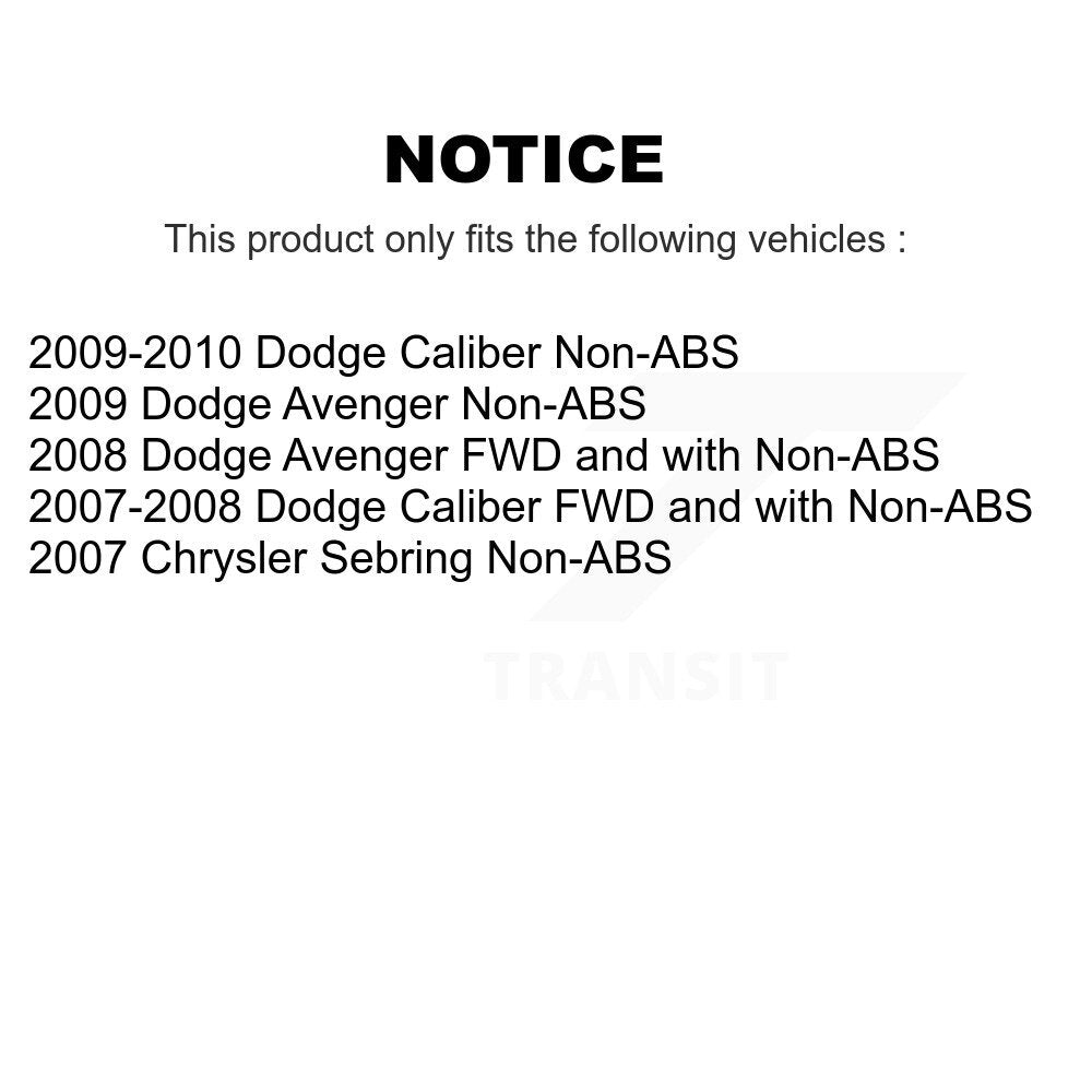 Drum Brake Shoe & Hardware And Hub Bearing Rear Kit For Dodge Caliber Avenger