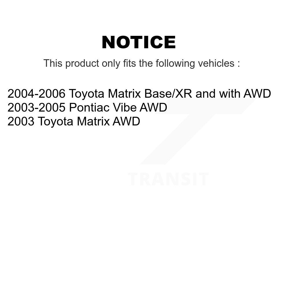 Wheel Cylinders And Hub Bearing Assembly Rear Kit For Toyota Matrix Pontiac Vibe
