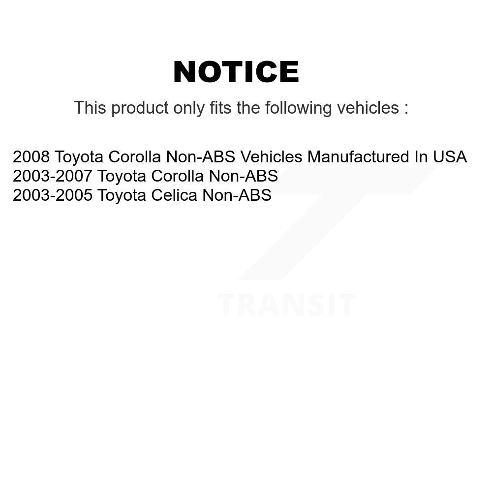 Wheel Cylinders And Hub Bearing Rear Kit For Toyota Corolla Celica Non-ABS