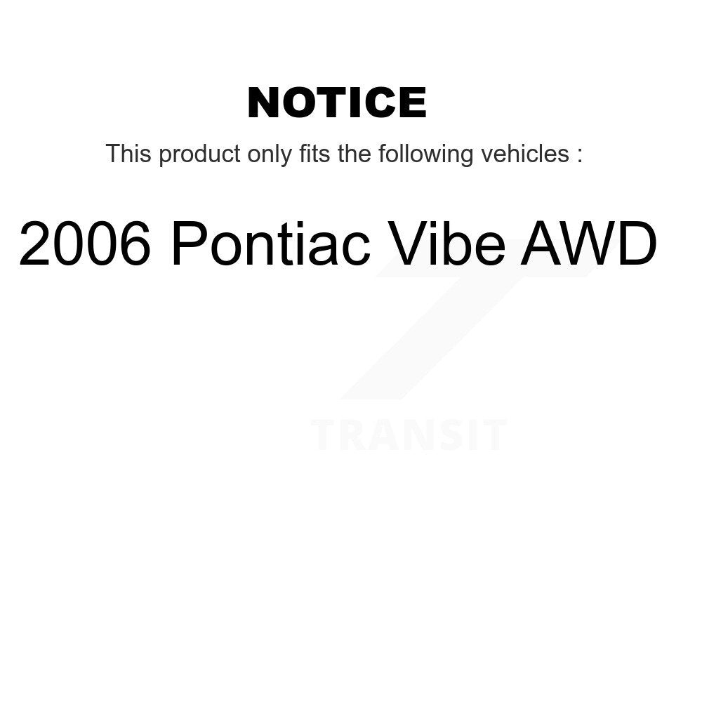 Wheel Cylinders And Drum & Shoes Hub Bearing Rear Kit For 2006 Pontiac Vibe AWD