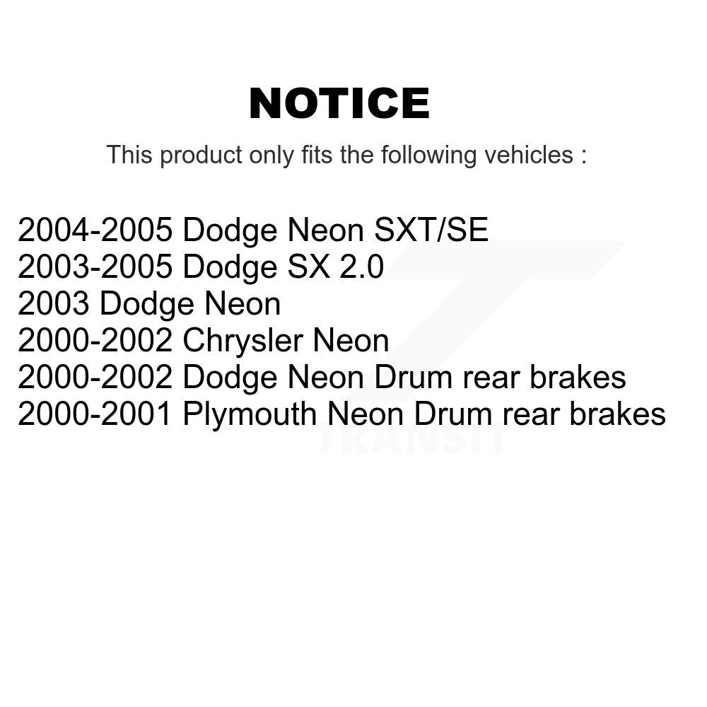 Wheel Cylinders Drum & Shoes Hub Bearing Rear Kit For Neon Dodge Chrysler SX 2.0