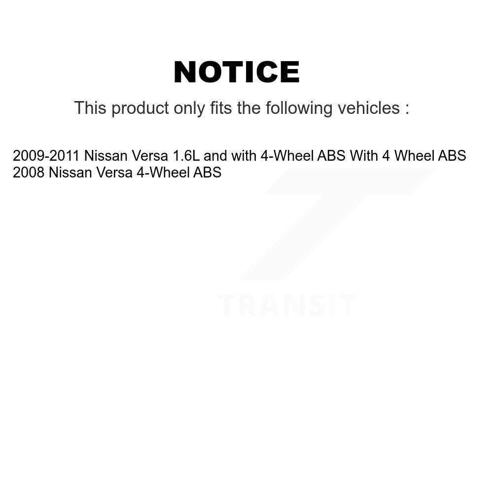 Wheel Cylinders And Hub Bearing Assembly Rear Kit For Nissan Versa