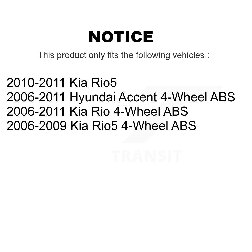 Wheel Cylinders And Hub Bearing Rear Kit For Hyundai Accent Kia Rio Rio5