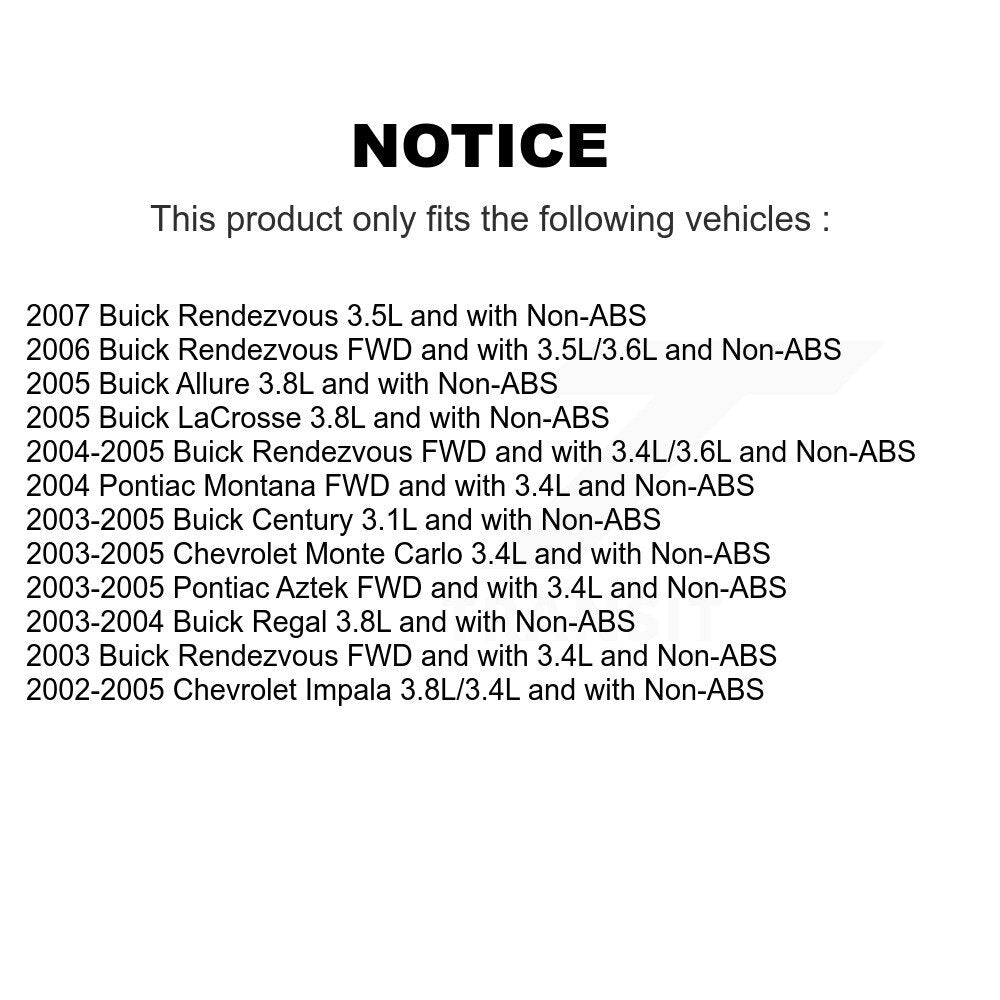 Wheel Hub Bearing Sensor Front Kit For Chevrolet Impala Pontiac Buick Grand Prix