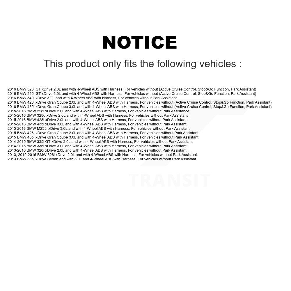 Wheel Hub Bearing Sensor Front Kit For BMW 328i xDrive 320i 335i 228i 428i Gran