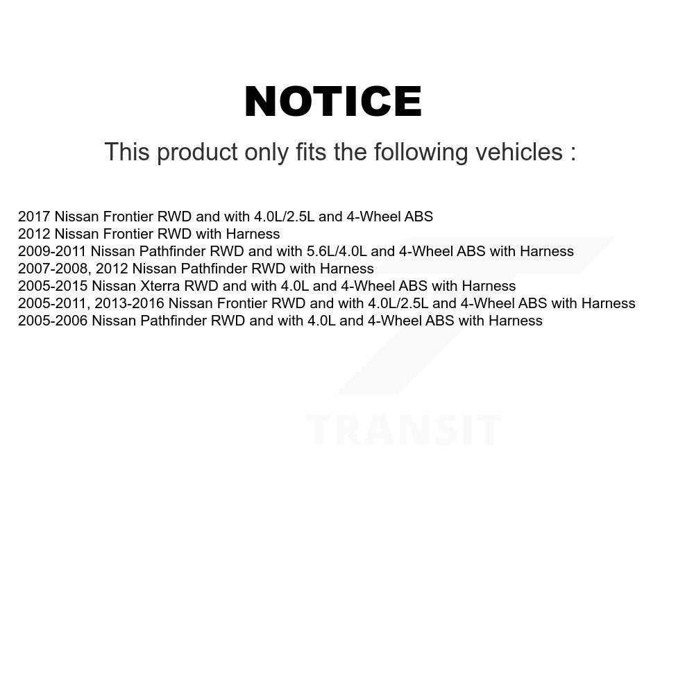 Wheel Hub Bearing & Extra Sensor Front Kit For Nissan Frontier Pathfinder Xterra