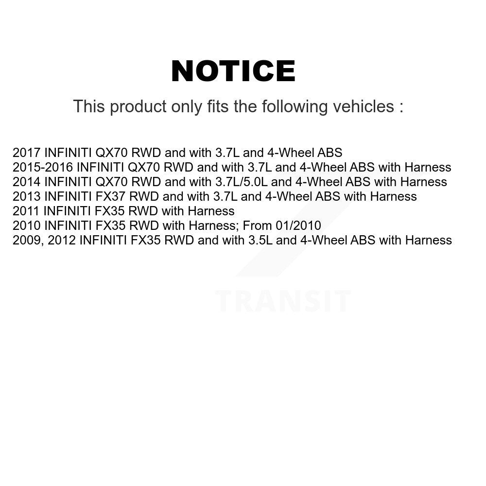 Wheel Hub Bearing And ABS Sensor Front Kit For INFINITI FX35 QX70 FX37