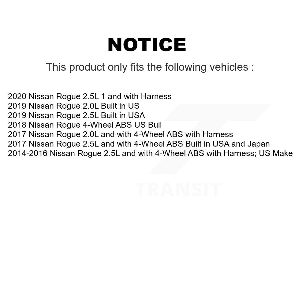 Wheel Hub Bearing And ABS Sensor Front Kit For Nissan Rogue