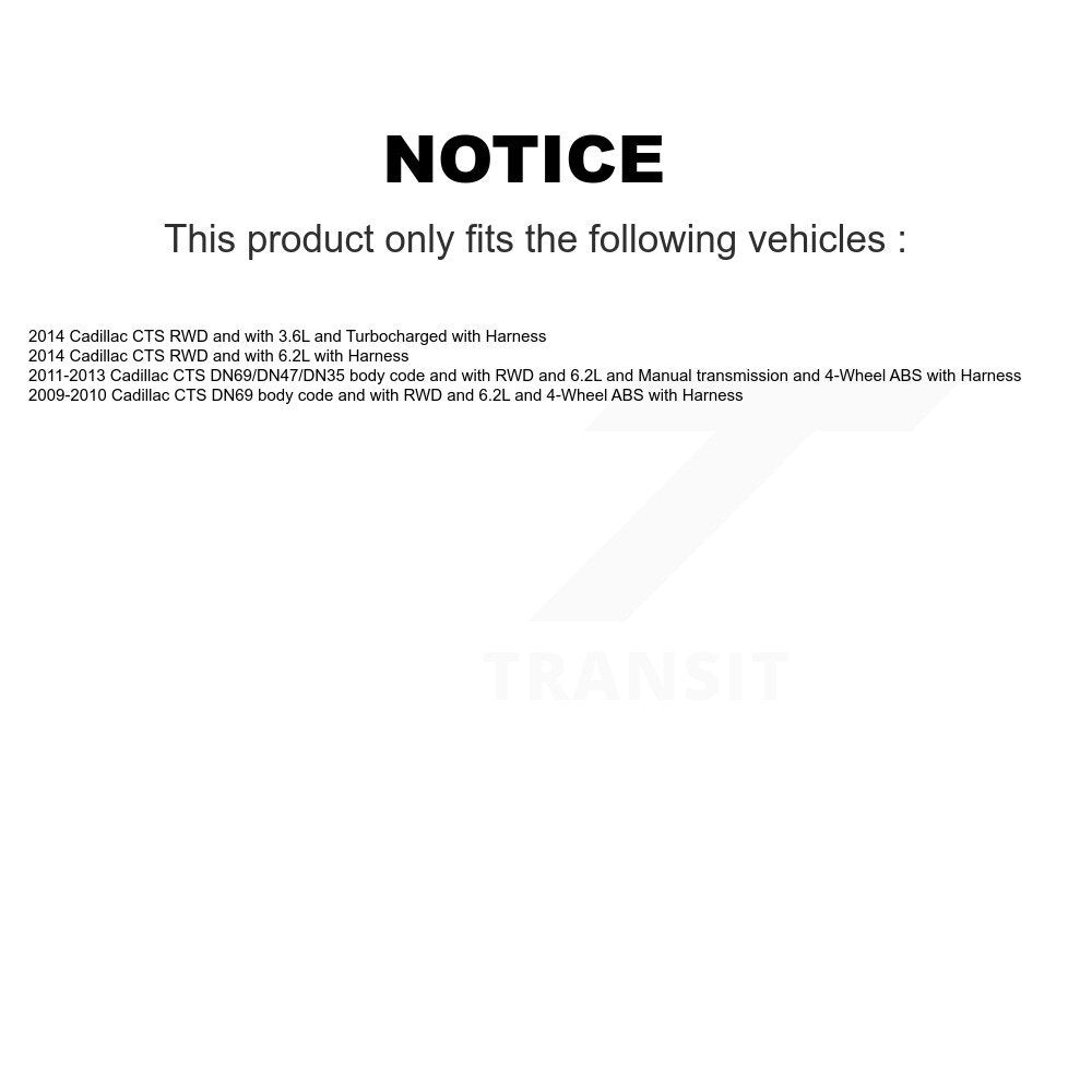 Wheel Hub Bearing And ABS Sensor Front Kit For Cadillac CTS with Harness
