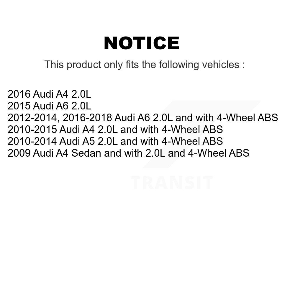 Wheel Hub Bearing And ABS Sensor Rear Kit For Audi A4 A5 A6