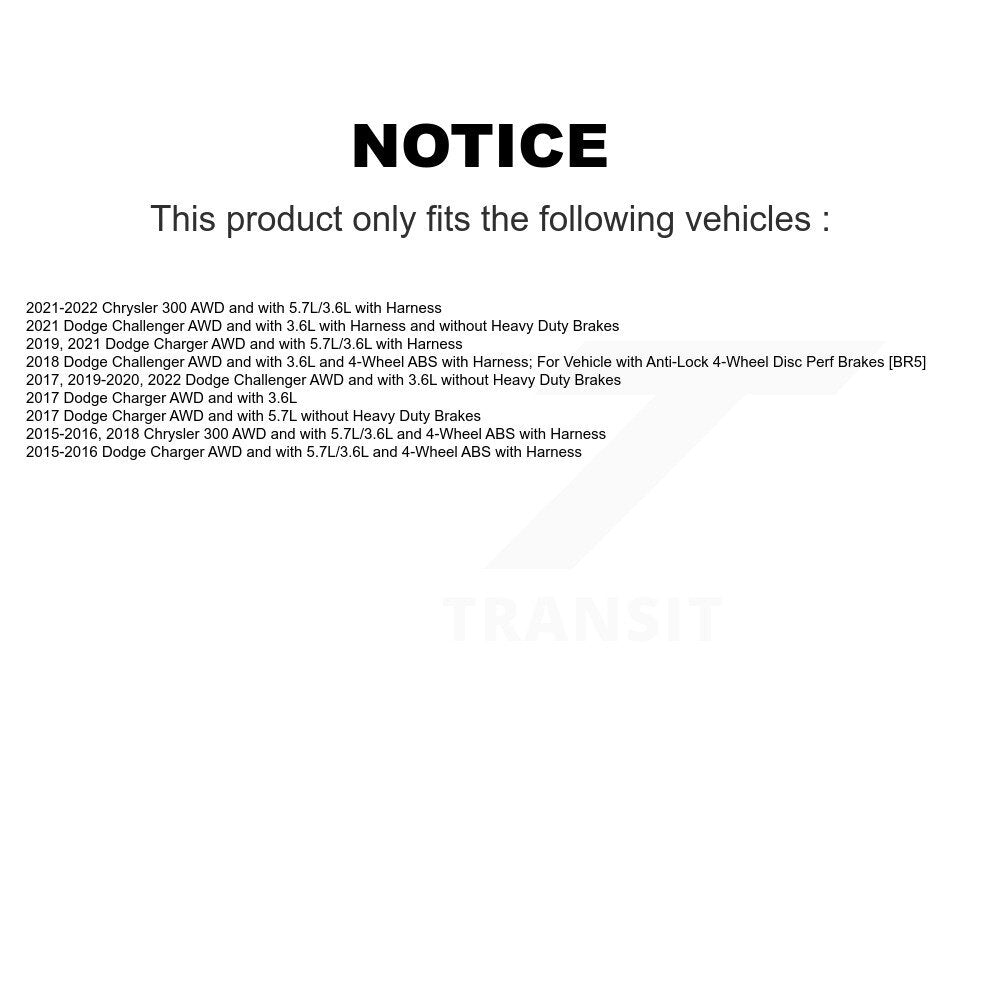 Wheel Hub Bearing ABS Sensor Rear Kit For Dodge Charger Challenger Chrysler 300