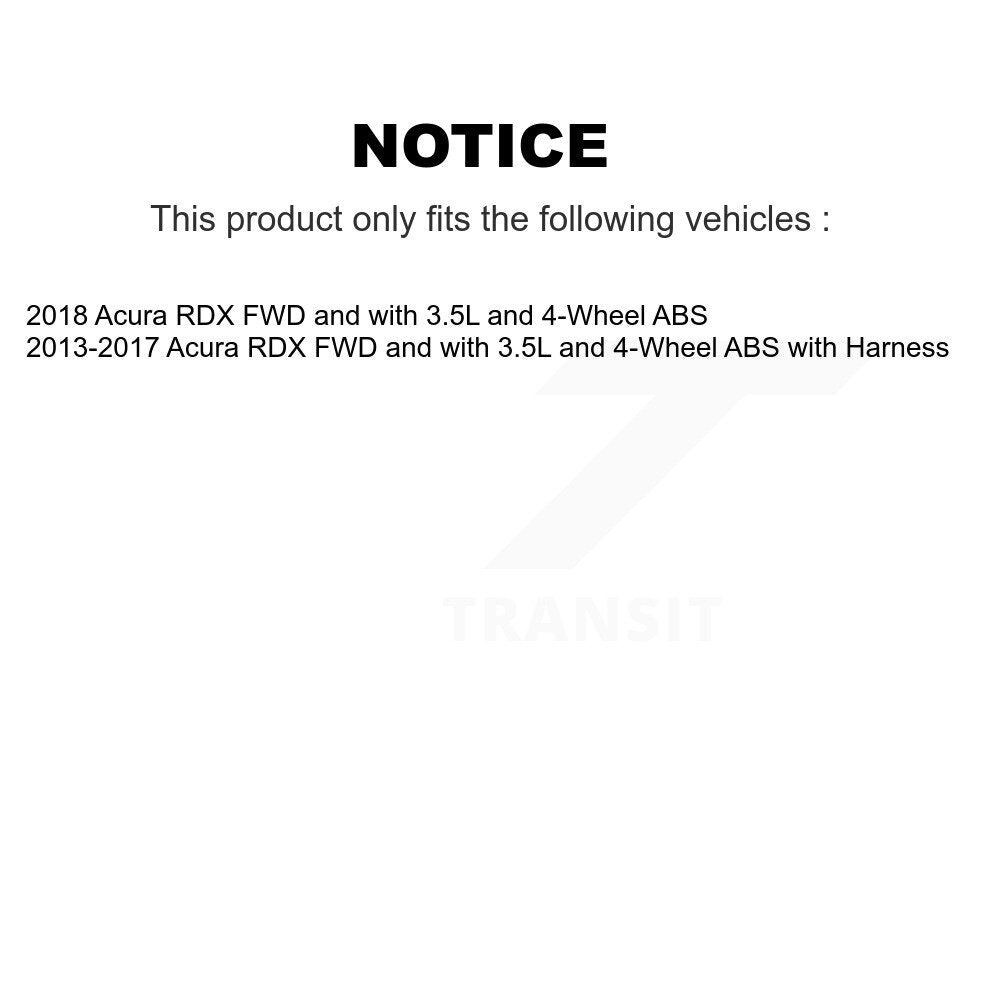 Wheel Hub Bearing & ABS Sensor Rear Kit For Acura RDX FWD with 3.5L 4-Wheel