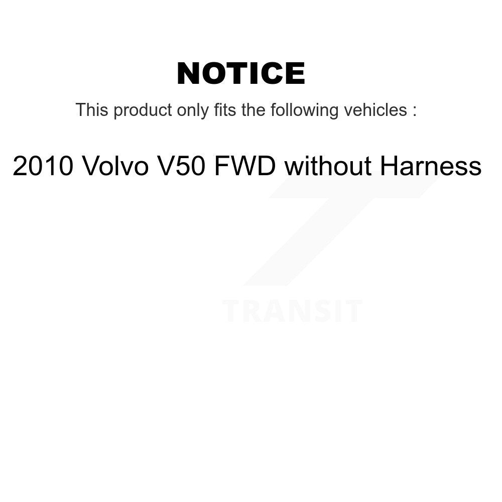 Wheel Hub Bearing & Extra Sensor Rear Kit For 2010 Volvo V50 FWD without Harness
