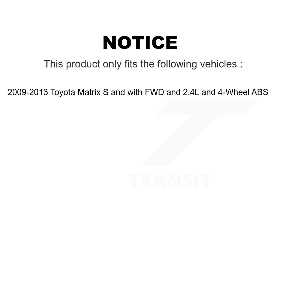 Wheel Hub Bearing And Extra ABS Sensor Rear Kit For Toyota Matrix
