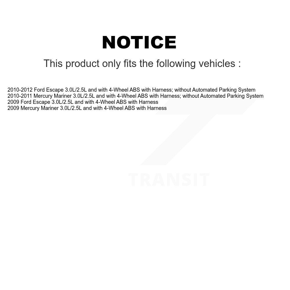 Wheel Bearing And ABS Sensor Rear Kit For Ford Escape Mercury Mariner