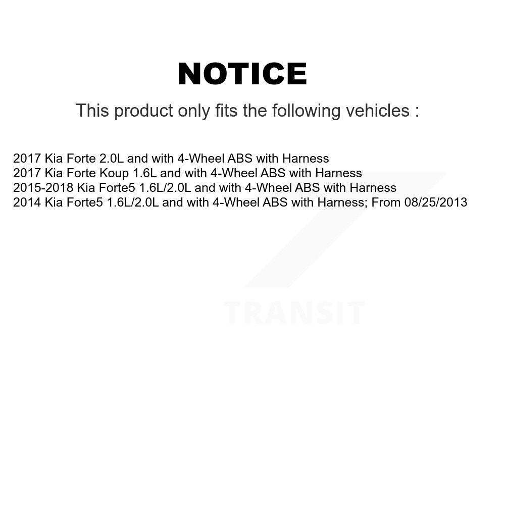 Wheel Hub Bearing And ABS Sensor Rear Kit For Kia Forte5 Forte Koup