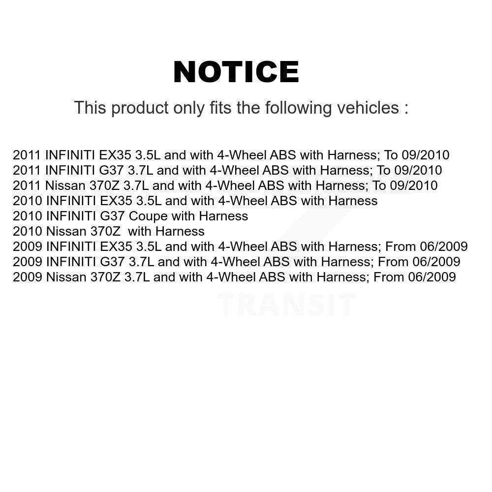 Wheel Hub Bearing And ABS Sensor Rear Kit For INFINITI G37 EX35 Nissan 370Z