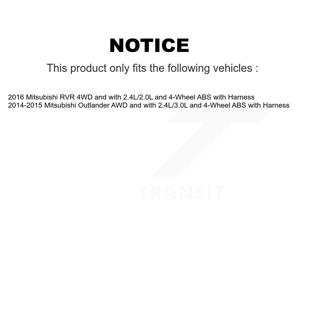 Wheel Hub Bearing ABS Sensor Rear Kit For Mitsubishi Outlander RVR with Harness