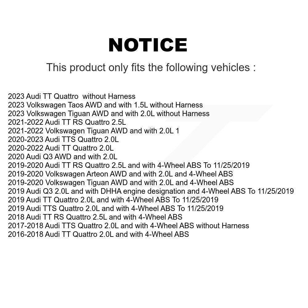 Wheel Hub Bearing & Sensor Rear Kit For Volkswagen Tiguan Taos Audi Q3 Arteon TT