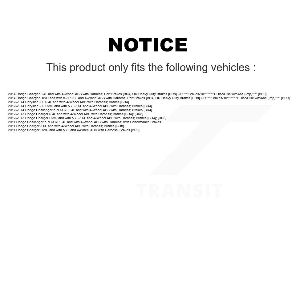Wheel Hub Bearing And ABS Sensor Rear Kit For Dodge Charger Challenger