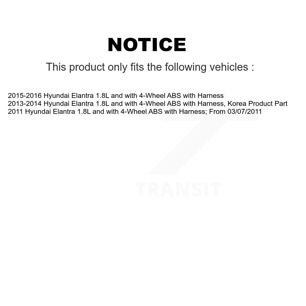 Wheel Hub Bearing And ABS Sensor Rear Kit For Hyundai Elantra