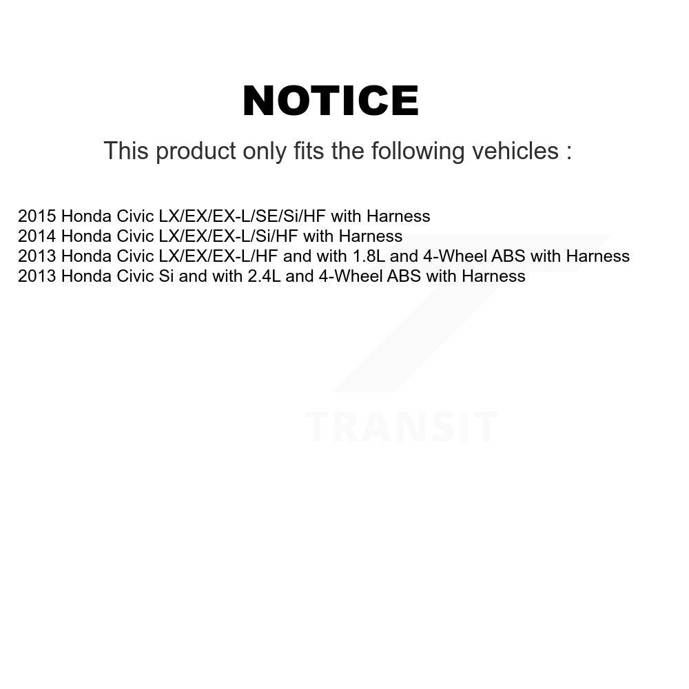Wheel Hub Bearing And ABS Sensor Rear Kit For Honda Civic with Harness