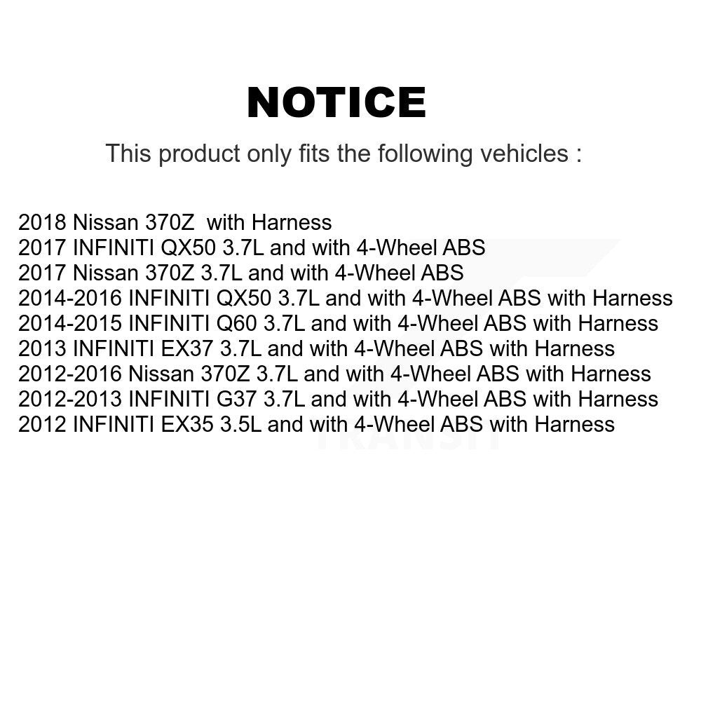 Wheel Hub Bearing & Sensor Rear Kit For INFINITI QX50 G37 Nissan 370Z EX35 EX37