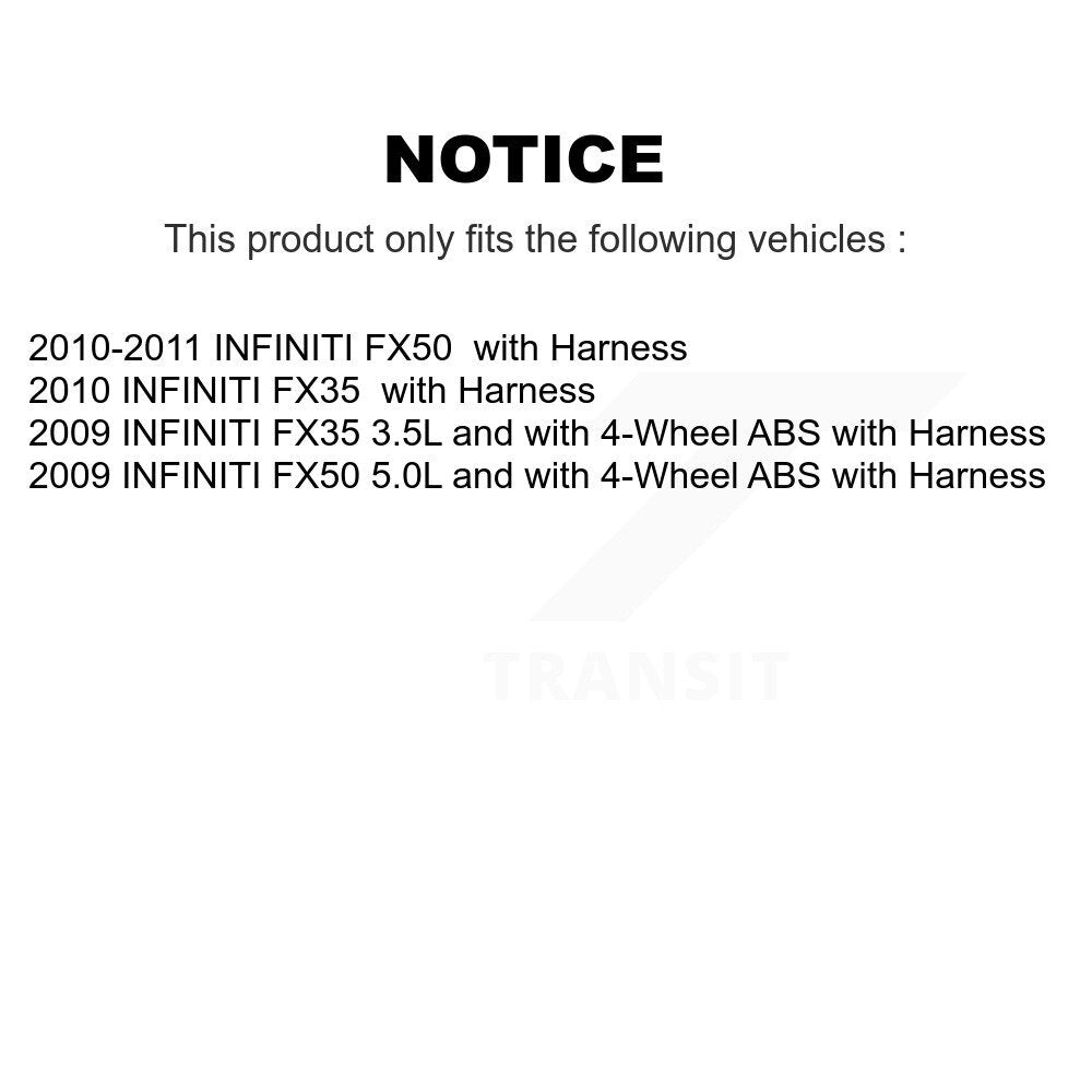 Wheel Hub Bearing And ABS Sensor Rear Kit For INFINITI FX35 FX50 with Harness