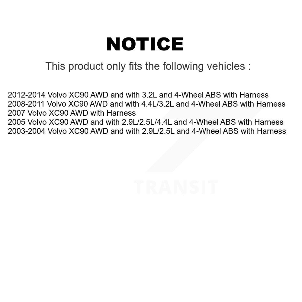 Wheel Hub Bearing And ABS Sensor Rear Kit For Volvo XC90 with Harness