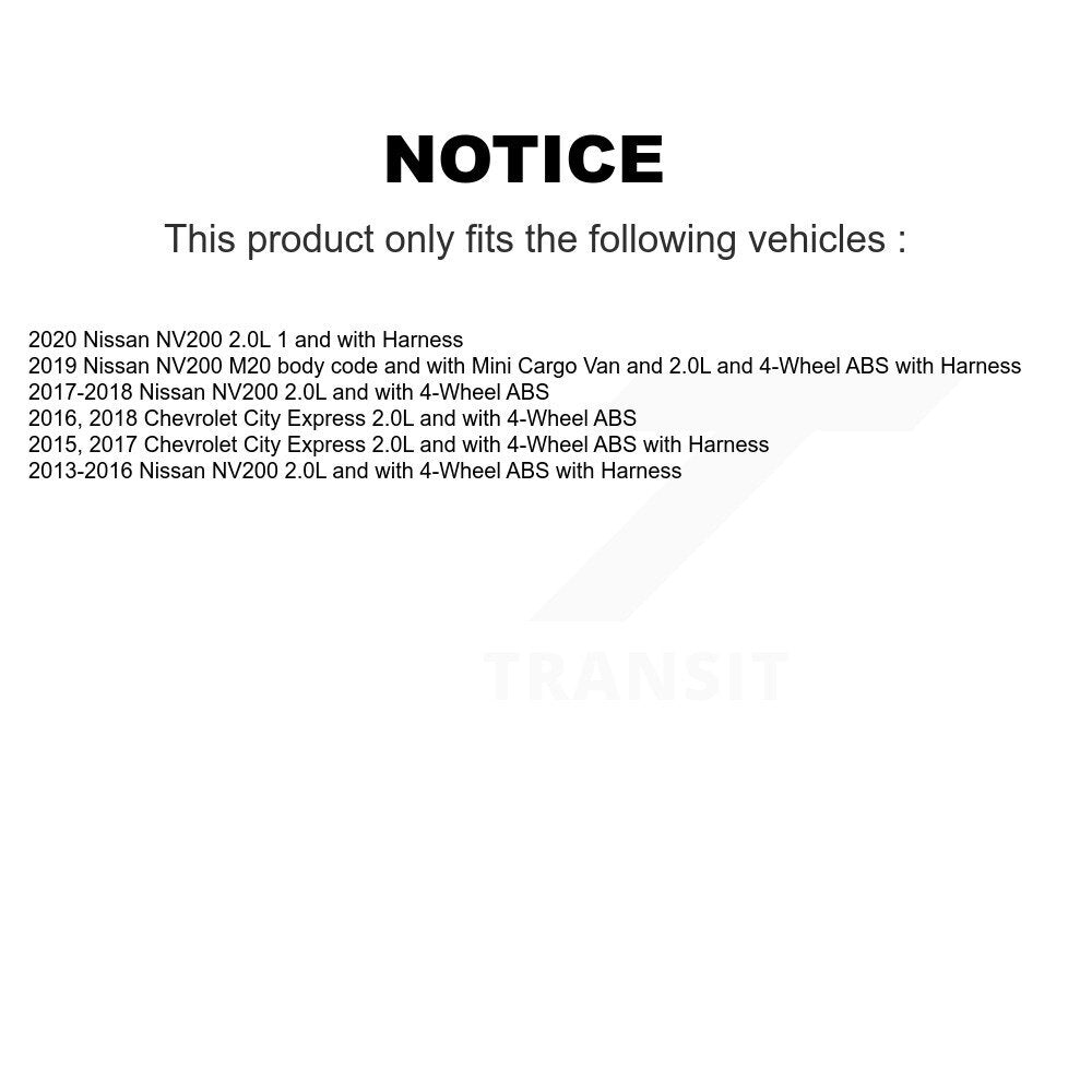 Wheel Hub Bearing & ABS Sensor Rear Kit For Nissan NV200 Chevrolet City Express
