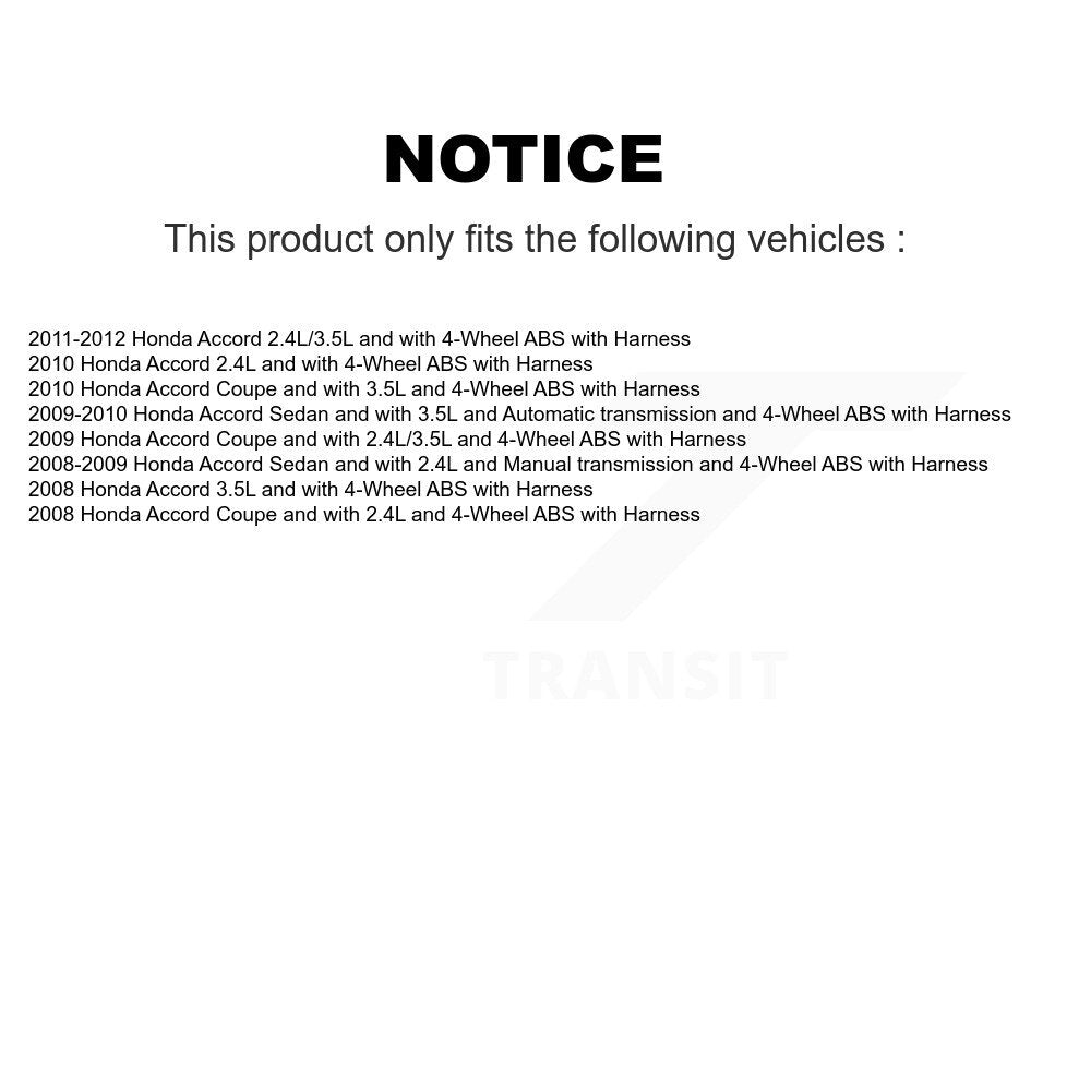 Wheel Hub Bearing And ABS Sensor Rear Kit For Honda Accord with Harness