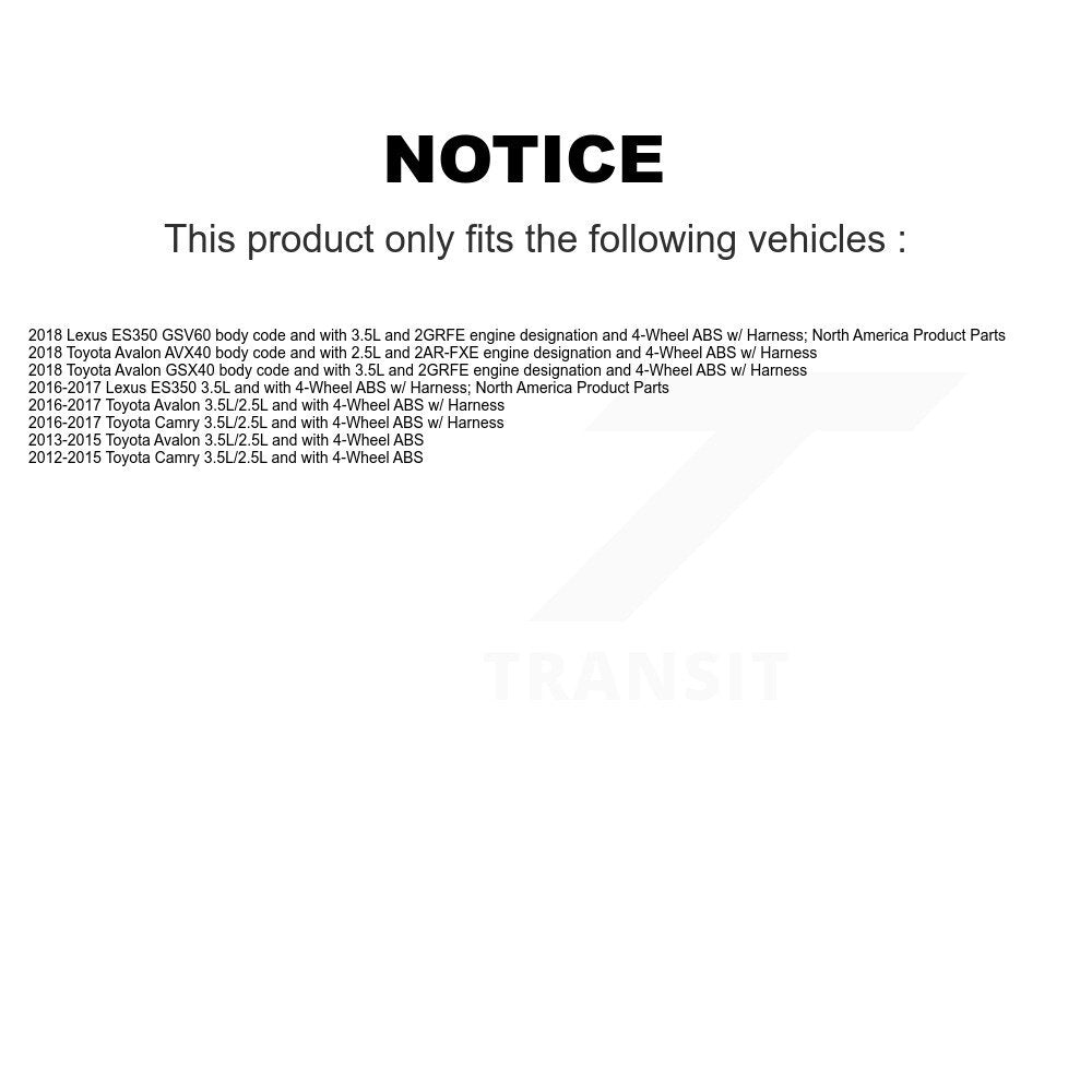 Wheel Hub Bearing Extra ABS Sensor Rear Kit For Toyota Camry Lexus ES350 Avalon