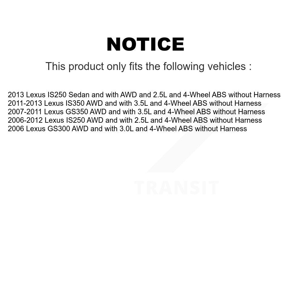 Wheel Hub Bearing & ABS Sensor Front Right Kit For Lexus IS250 GS350 IS350 GS300