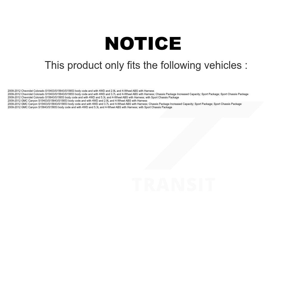 Wheel Hub Bearing And ABS Sensor Front Kit For Chevrolet Colorado GMC Canyon