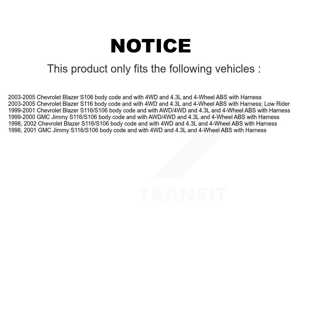 Wheel Hub Bearing And Extra ABS Sensor Front Kit For Chevrolet Blazer GMC Jimmy