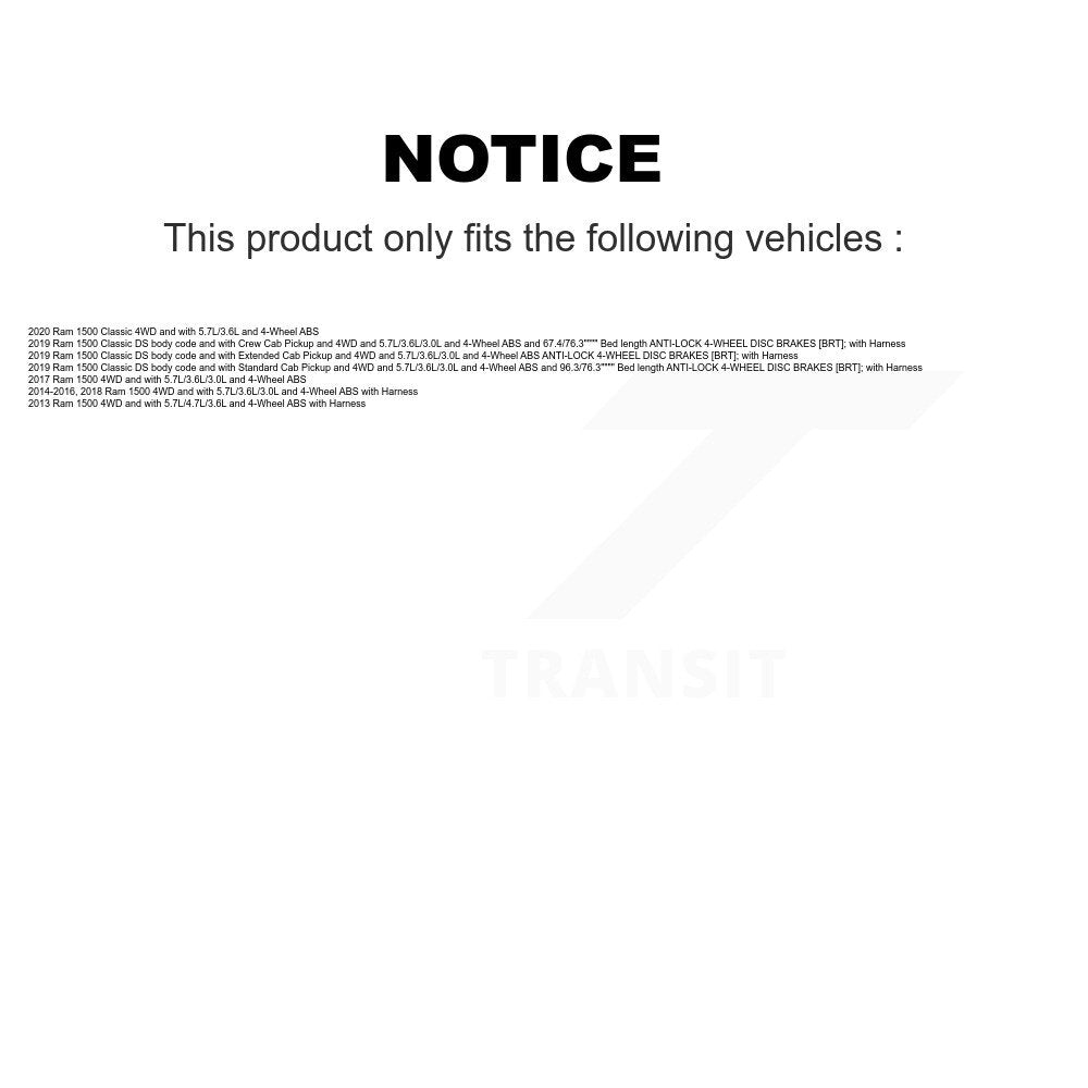 Wheel Hub Bearing And Extra ABS Sensor Front Kit For Ram 1500 Classic 4WD