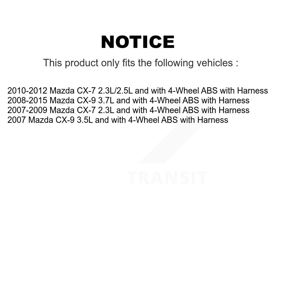 Wheel Bearing And ABS Sensor Front Kit For Mazda CX-7 CX-9 with Harness