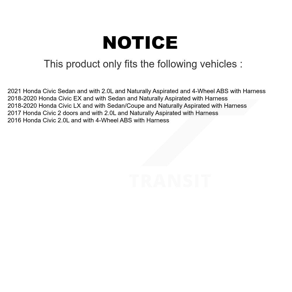 Wheel Bearing And ABS Sensor Front Kit For Honda Civic with Harness