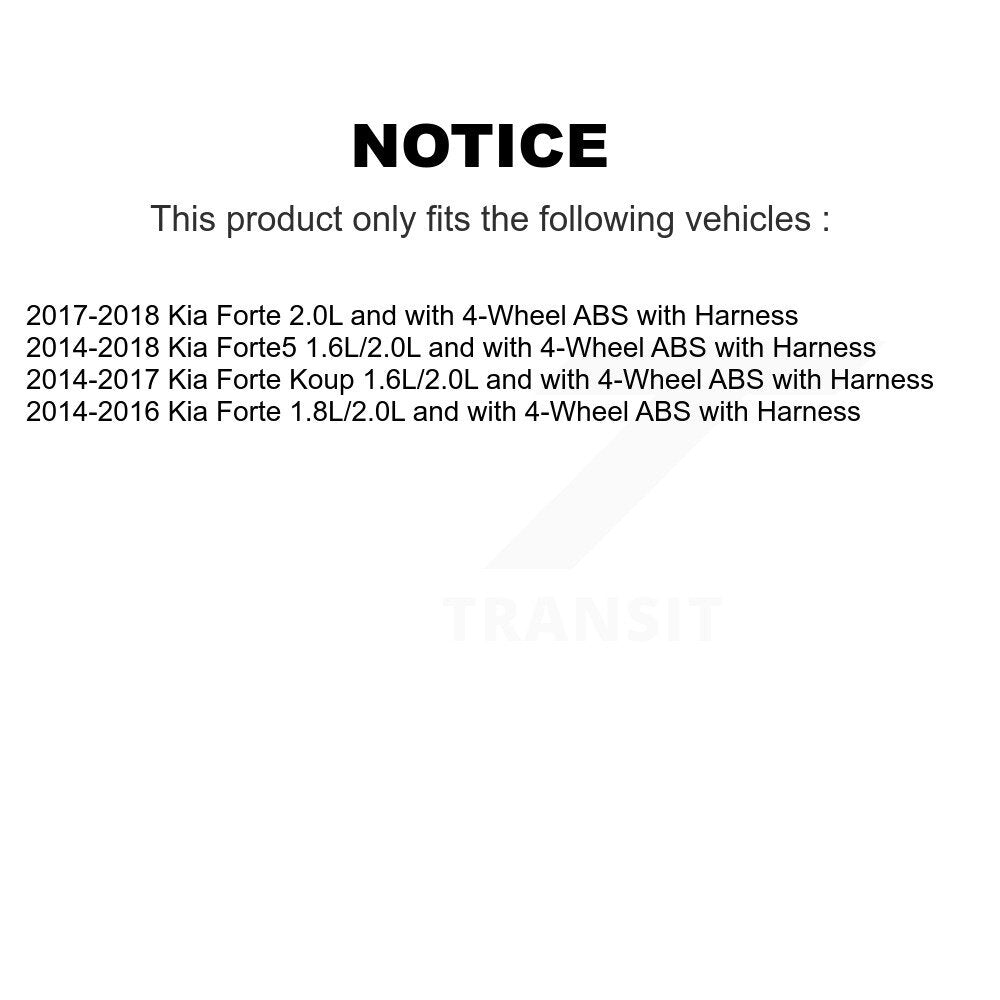 Wheel Bearing And ABS Sensor Front Kit For Kia Forte Forte5 Koup with Harness