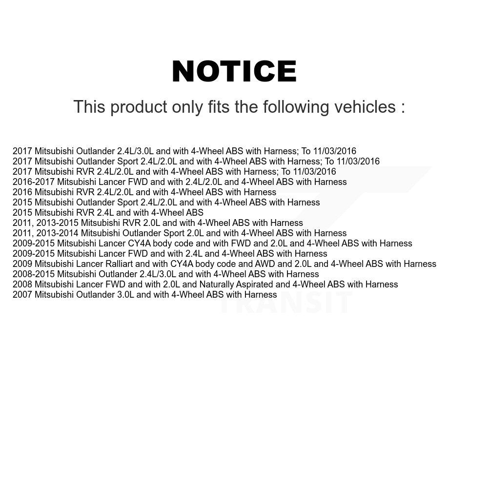 Wheel Bearing And ABS Sensor Front Kit For Mitsubishi Lancer Outlander RVR Sport