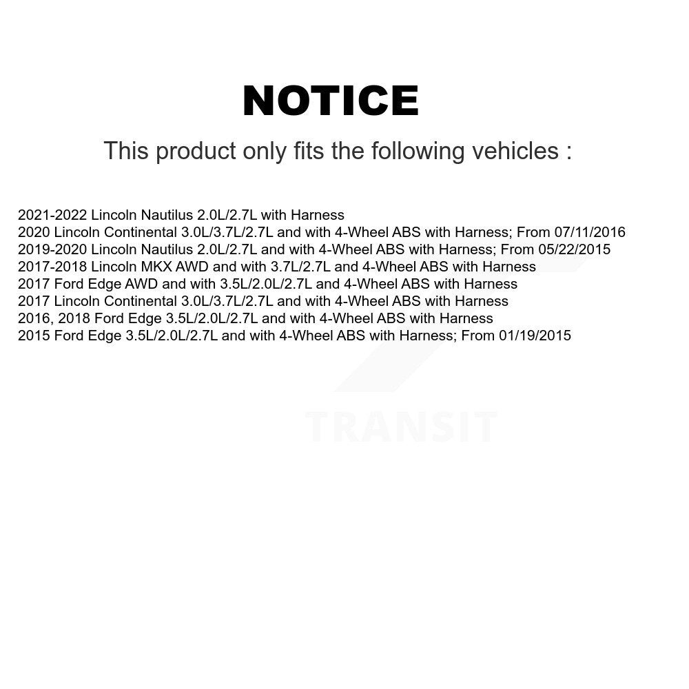 Wheel Hub Bearing And ABS Sensor Front Kit For Ford Edge Lincoln Nautilus MKX