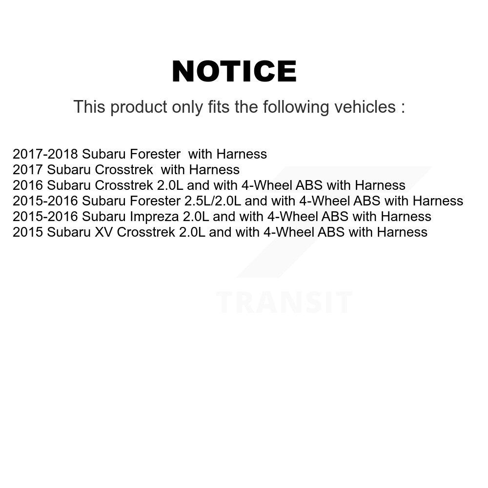 Wheel Hub Bearing ABS Sensor Front Kit For Subaru Forester Impreza Crosstrek XV