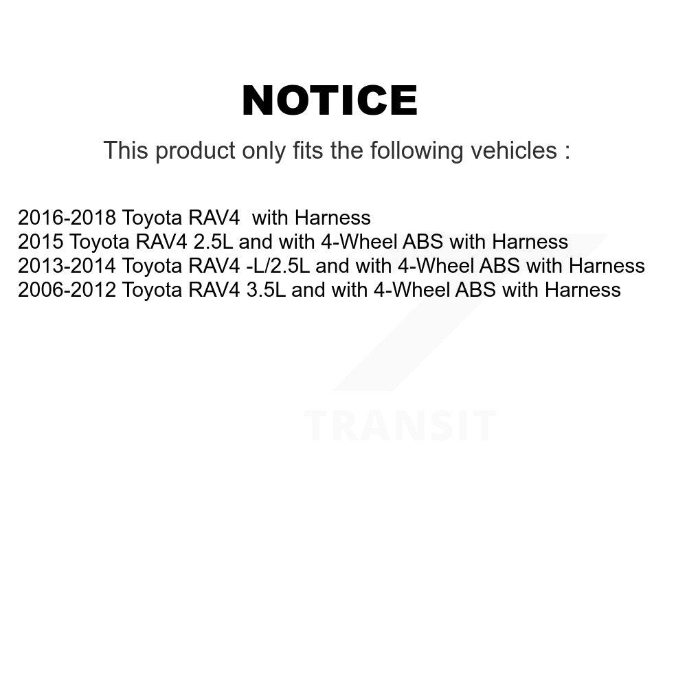 Wheel Hub Bearing And ABS Sensor Front Kit For Toyota RAV4 with Harness