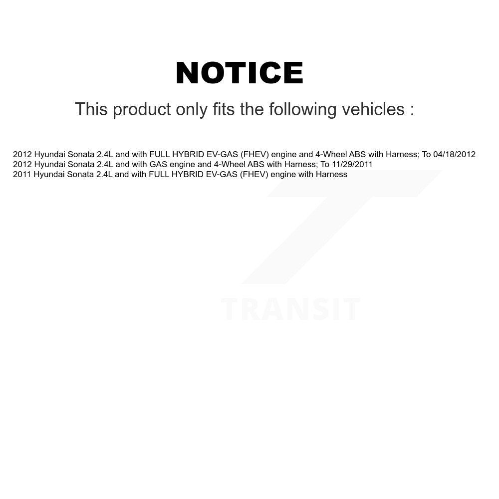Wheel Bearing And ABS Sensor Front Kit For Hyundai Sonata