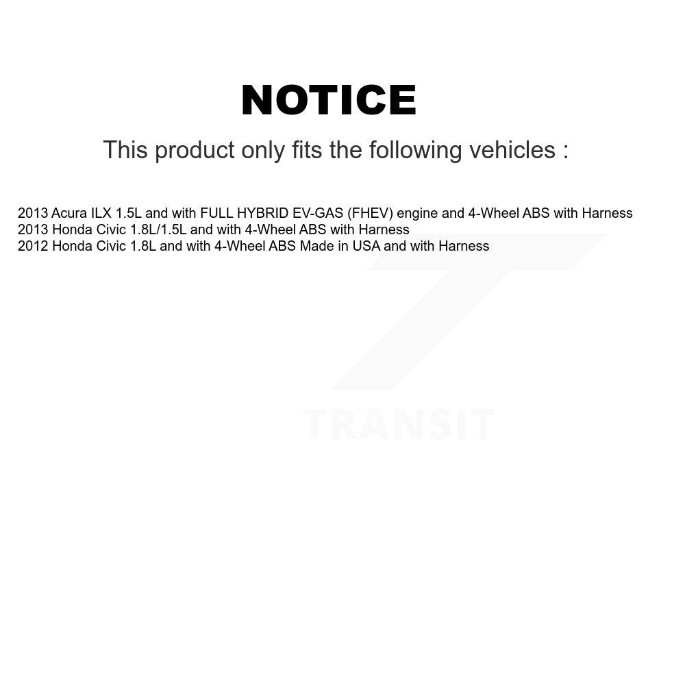 Wheel Bearing And ABS Sensor Front Kit For Honda Civic Acura ILX