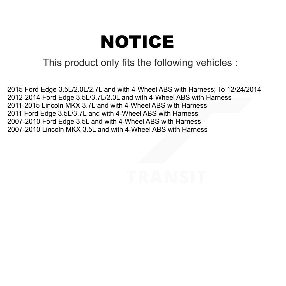Wheel Bearing And ABS Sensor Front Kit For Ford Edge Lincoln MKX