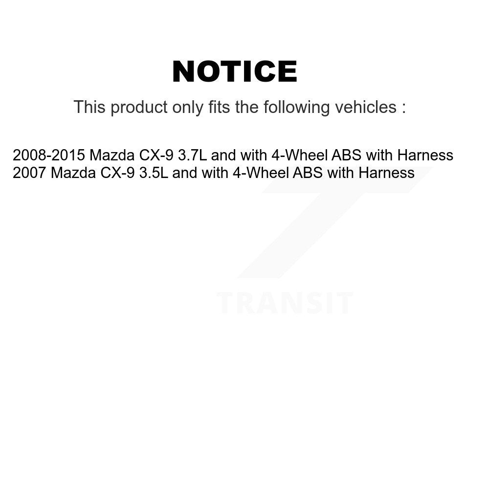 Wheel Bearing And ABS Sensor Front Kit For Mazda CX-9 with Harness