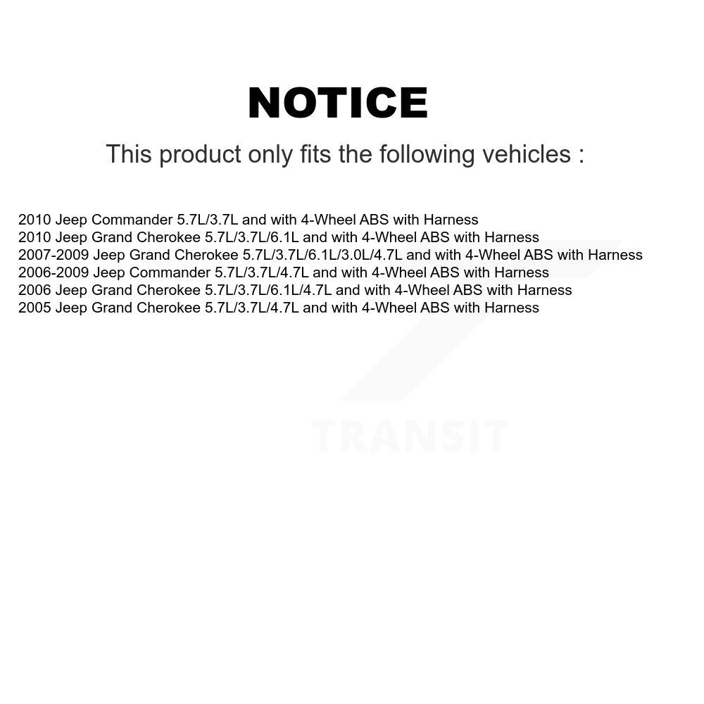 Wheel Hub Bearing Extra Sensor Front Rear Kit For Jeep Grand Cherokee Commander