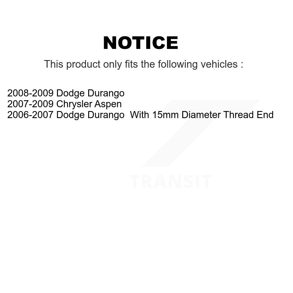 Wheel Bearing And Tie Rod End Front Kit For Dodge Durango Chrysler Aspen