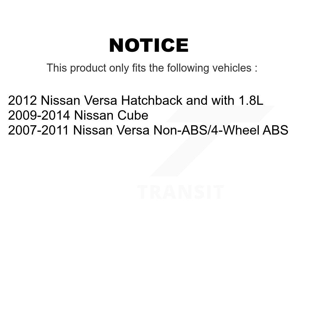 Wheel Bearing And Tie Rod End Front Kit For Nissan Versa Cube